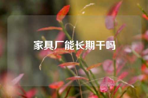 家具厂能长期干吗