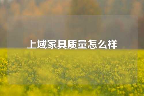 上域家具质量怎么样
