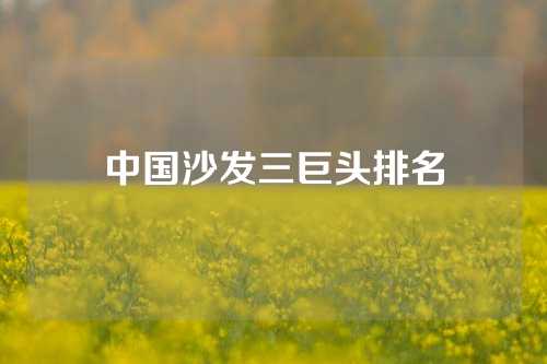 中国沙发三巨头排名