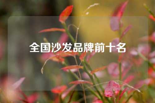 全国沙发品牌前十名