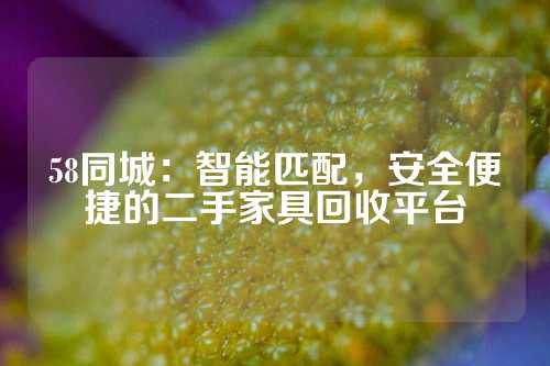 58同城：智能匹配，安全便捷的二手家具回收平台