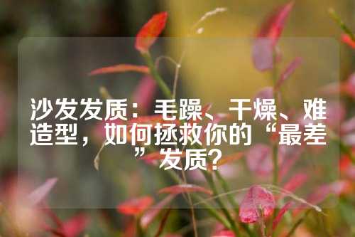 沙发发质：毛躁、干燥、难造型，如何拯救你的“最差”发质？
