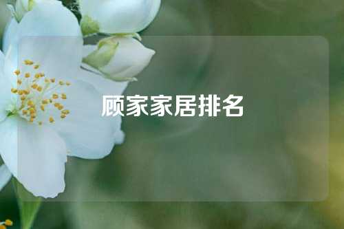 顾家家居排名