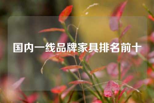 国内一线品牌家具排名前十
