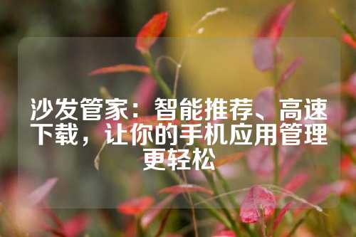 沙发管家：智能推荐、高速下载，让你的手机应用管理更轻松