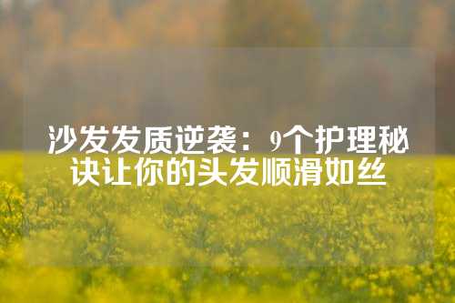 沙发发质逆袭：9个护理秘诀让你的头发顺滑如丝
