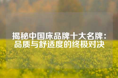 揭秘中国床品牌十大名牌：品质与舒适度的终极对决
