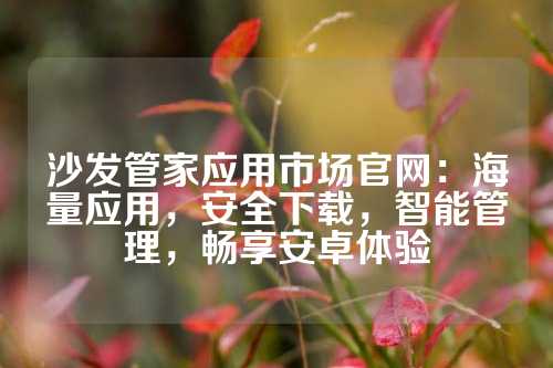 沙发管家应用市场官网：海量应用，安全下载，智能管理，畅享安卓体验