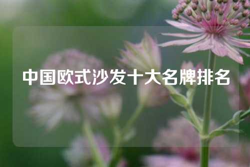 中国欧式沙发十大名牌排名