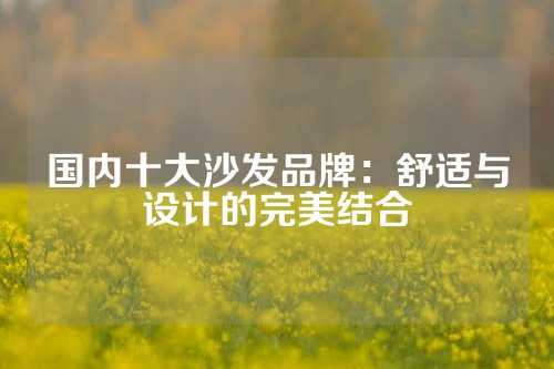 国内十大沙发品牌：舒适与设计的完美结合