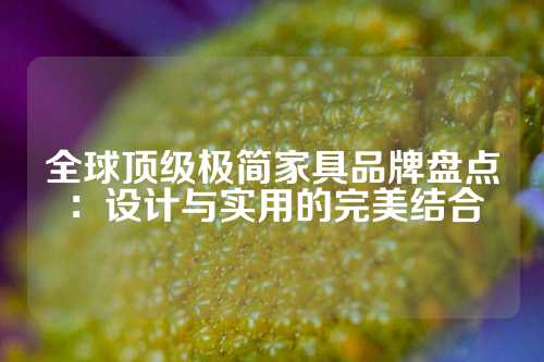 全球顶级极简家具品牌盘点:设计与实用的完美结合