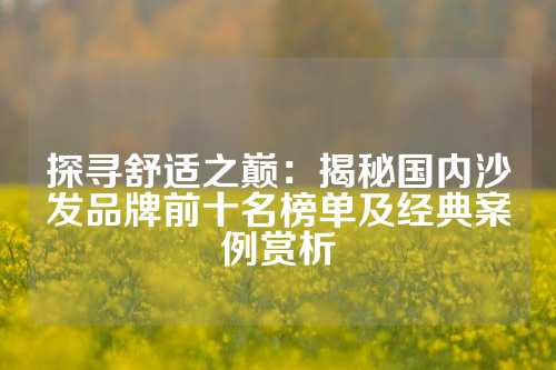 探寻舒适之巅：揭秘国内沙发品牌前十名榜单及经典案例赏析