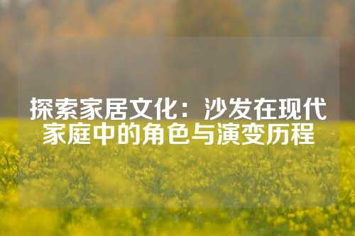 探索家居文化：沙发在现代家庭中的角色与演变历程