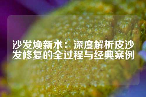 沙发焕新术：深度解析皮沙发修复的全过程与经典案例