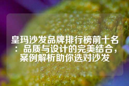 皇玛沙发品牌排行榜前十名：品质与设计的完美结合，案例解析助你选对沙发