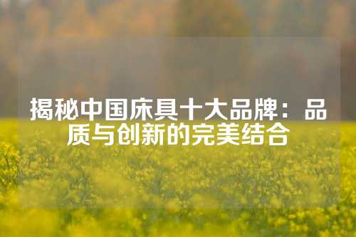揭秘中国床具十大品牌：品质与创新的完美结合