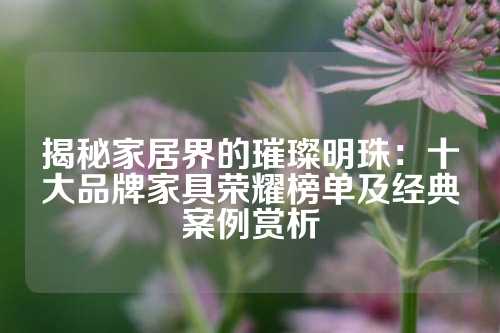 揭秘家居界的璀璨明珠：十大品牌家具荣耀榜单及经典案例赏析