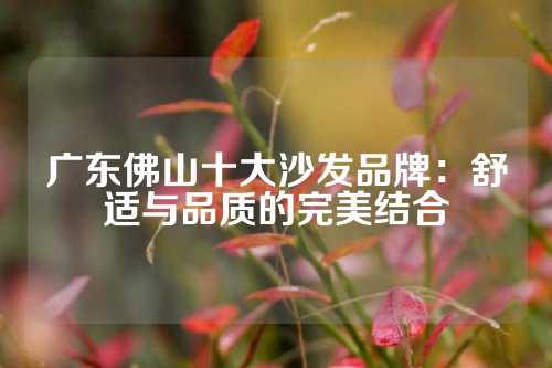 广东佛山十大沙发品牌：舒适与品质的完美结合