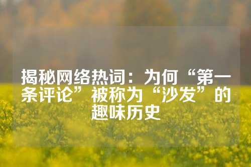 揭秘网络热词：为何“第一条评论”被称为“沙发”的趣味历史