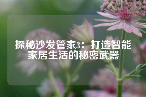 探秘沙发管家3：打造智能家居生活的秘密武器