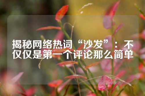 揭秘网络热词“沙发”：不仅仅是第一个评论那么简单