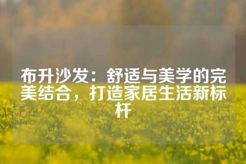 布升沙发：舒适与美学的完美结合，打造家居生活新标杆