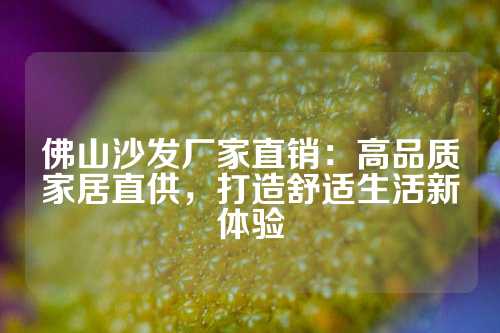 佛山沙发厂家直销：高品质家居直供，打造舒适生活新体验