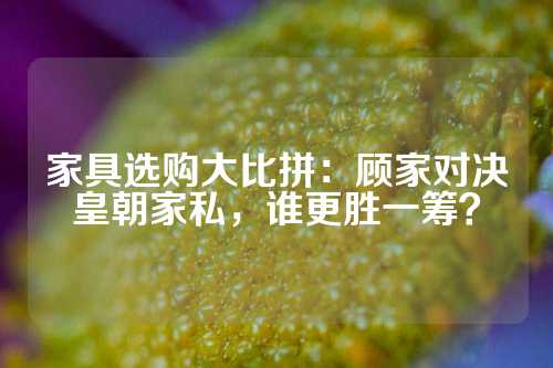 家具选购大比拼：顾家对决皇朝家私，谁更胜一筹？