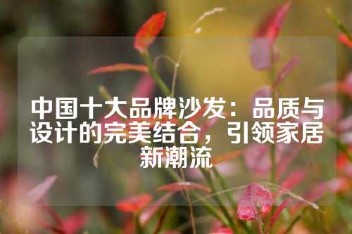 中国十大品牌沙发：品质与设计的完美结合，引领家居新潮流