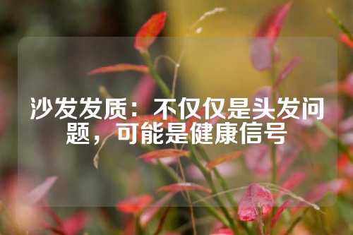 沙发发质：不仅仅是头发问题，可能是健康信号