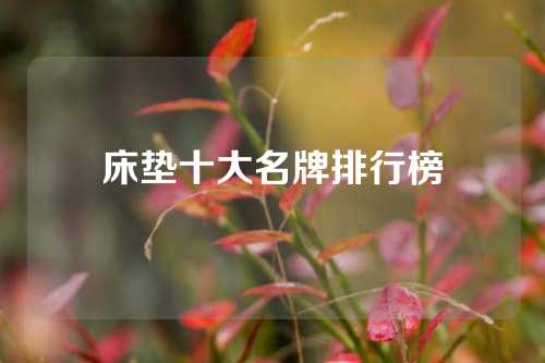 床垫十大名牌排行榜