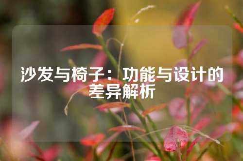 沙发与椅子：功能与设计的差异解析