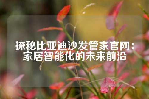 探秘比亚迪沙发管家官网：家居智能化的未来前沿