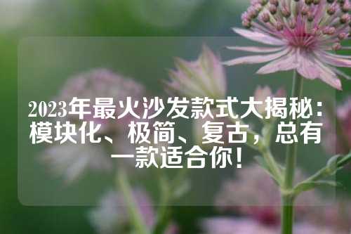 2023年最火沙发款式大揭秘：模块化、极简、复古，总有一款适合你！
