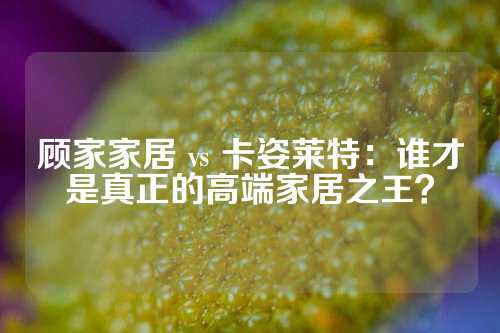 顾家家居 vs 卡姿莱特：谁才是真正的高端家居之王？