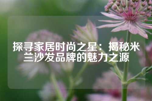 探寻家居时尚之星：揭秘米兰沙发品牌的魅力之源