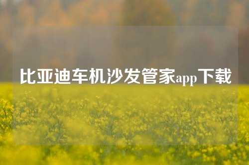 比亚迪车机沙发管家app下载