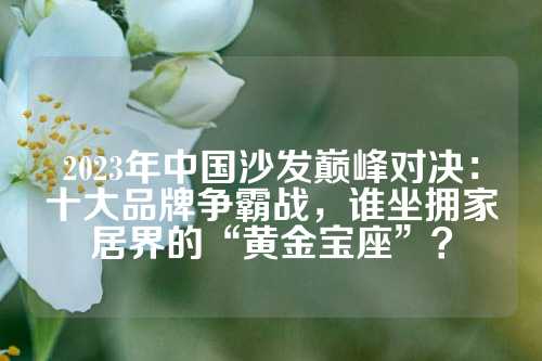 2023年中国沙发巅峰对决：十大品牌争霸战，谁坐拥家居界的“黄金宝座”？