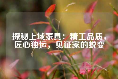 探秘上域家具：精工品质，匠心独运，见证家的蜕变