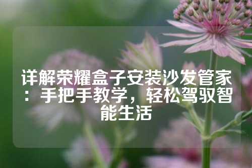 详解荣耀盒子安装沙发管家：手把手教学，轻松驾驭智能生活