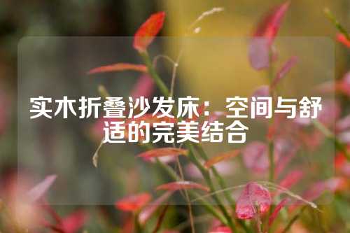 实木折叠沙发床：空间与舒适的完美结合