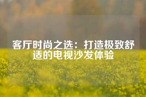 客厅时尚之选：打造极致舒适的电视沙发体验