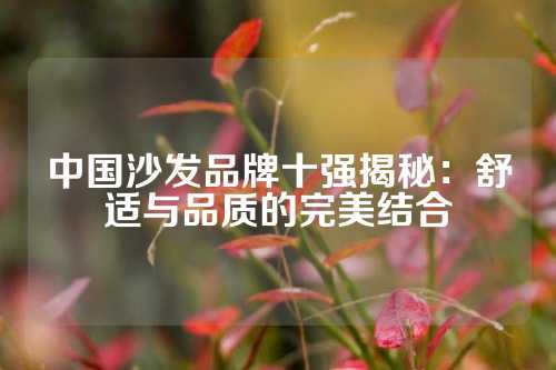 中国沙发品牌十强揭秘：舒适与品质的完美结合