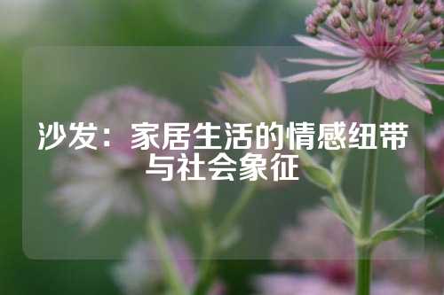 沙发：家居生活的情感纽带与社会象征