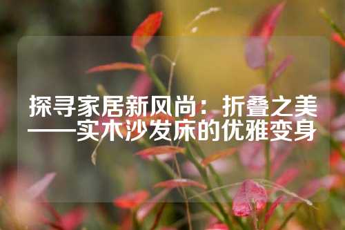 探寻家居新风尚：折叠之美——实木沙发床的优雅变身
