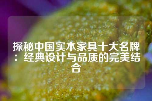 探秘中国实木家具十大名牌：经典设计与品质的完美结合