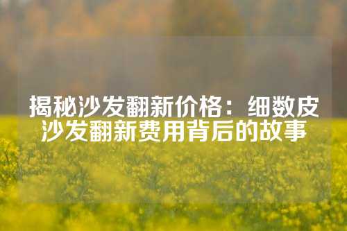揭秘沙发翻新价格：细数皮沙发翻新费用背后的故事