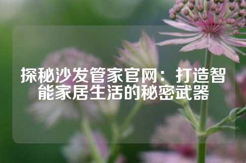 探秘沙发管家官网：打造智能家居生活的秘密武器