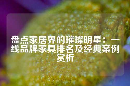 盘点家居界的璀璨明星：一线品牌家具排名及经典案例赏析