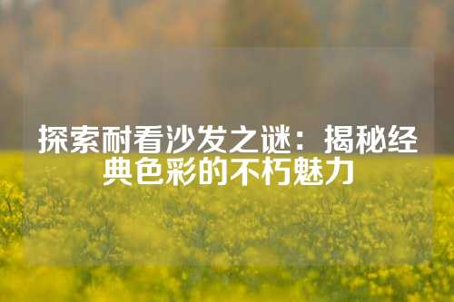 探索耐看沙发之谜：揭秘经典色彩的不朽魅力